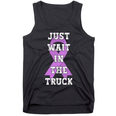 Just Wait In The Truck Domestic Violence Awareness Ribbon Tank Top