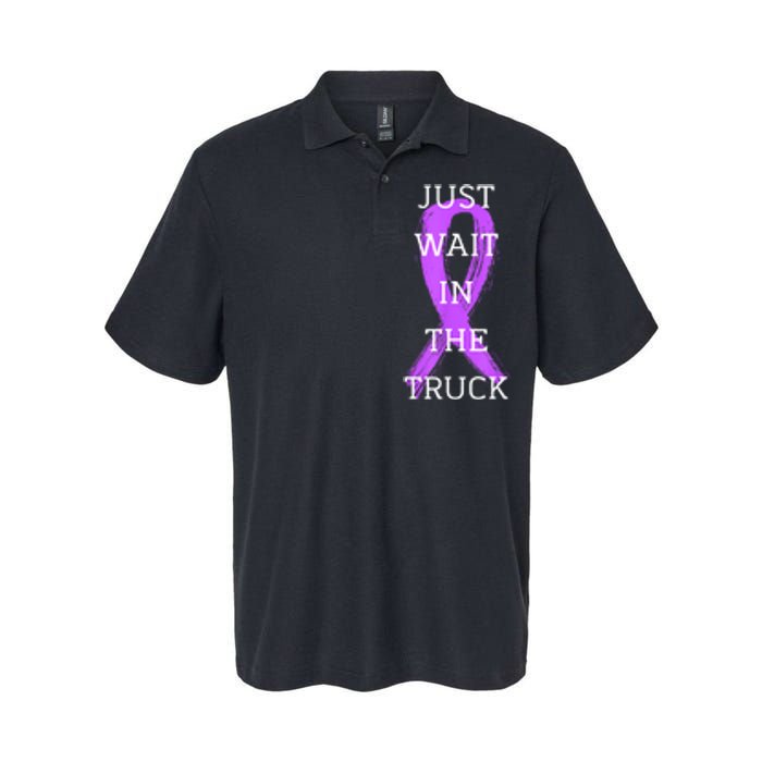 Just Wait In The Truck Ribbon Funny Softstyle Adult Sport Polo