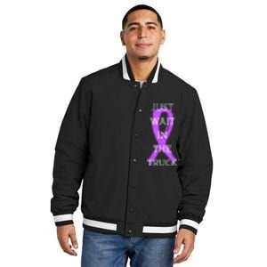 Just Wait In The Truck Ribbon Funny Insulated Varsity Jacket