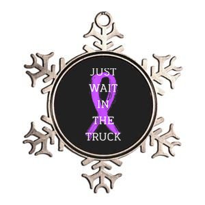 Just Wait In The Truck Ribbon Funny Metallic Star Ornament