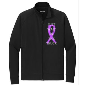 Just Wait In The Truck Ribbon Funny Stretch Full-Zip Cadet Jacket