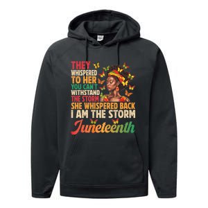 Juneteenth Women I Am The Storm Black Freedom 1865 Performance Fleece Hoodie