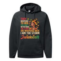 Juneteenth Women I Am The Storm Black Freedom 1865 Performance Fleece Hoodie