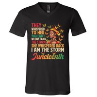 Juneteenth Women I Am The Storm Black Freedom 1865 V-Neck T-Shirt