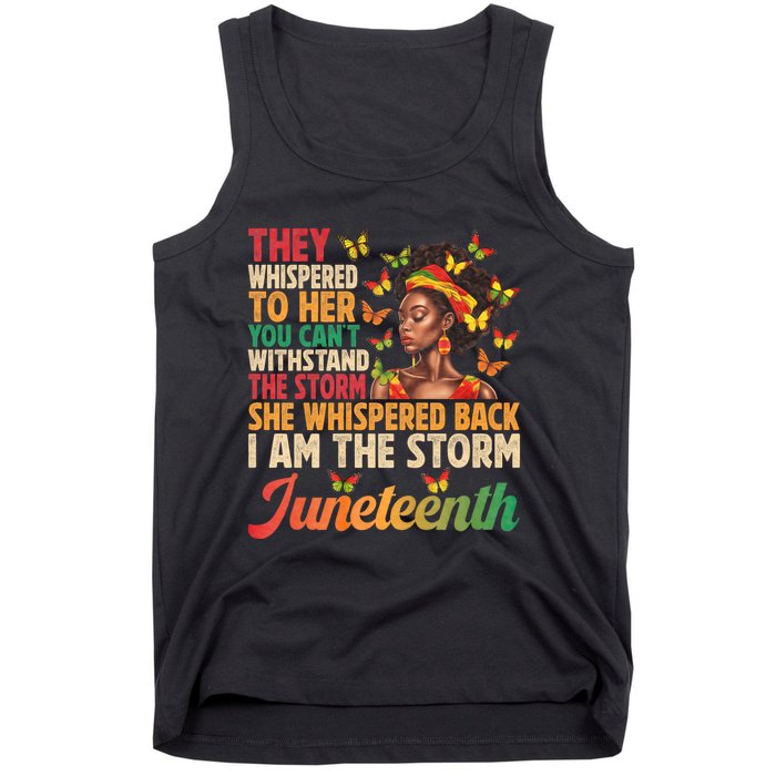 Juneteenth Women I Am The Storm Black Freedom 1865 Tank Top