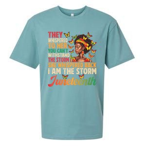 Juneteenth Women I Am The Storm Black Freedom 1865 Sueded Cloud Jersey T-Shirt