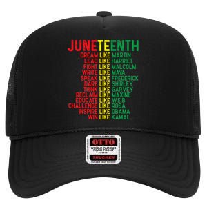 Juneteenth Women Juneteenth Shirts African American High Crown Mesh Back Trucker Hat