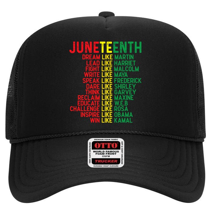 Juneteenth Women Juneteenth Shirts African American High Crown Mesh Back Trucker Hat