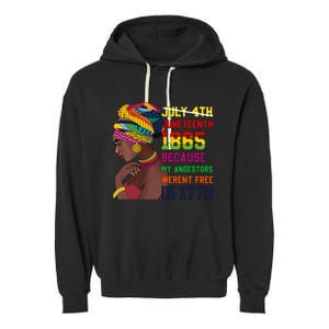 Juneteenth Women Juneteenth Shirts African American Garment-Dyed Fleece Hoodie