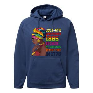 Juneteenth Women Juneteenth Shirts African American Performance Fleece Hoodie