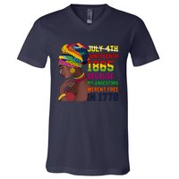 Juneteenth Women Juneteenth Shirts African American V-Neck T-Shirt