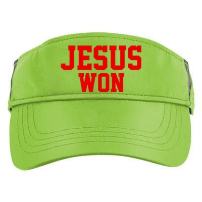 Jesus Won Front And Back Adult Drive Performance Visor