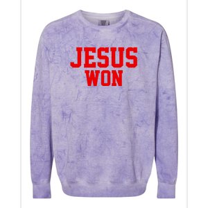 Jesus Won Front And Back Colorblast Crewneck Sweatshirt