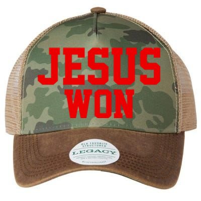 Jesus Won Front And Back Legacy Tie Dye Trucker Hat