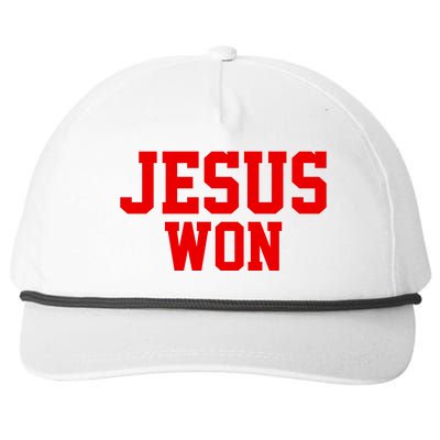 Jesus Won Front And Back Snapback Five-Panel Rope Hat