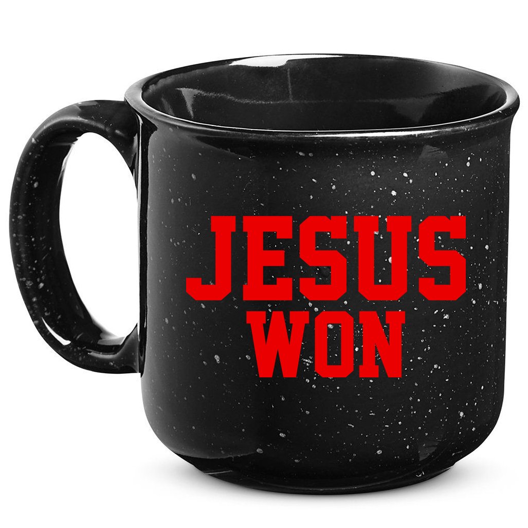 Jesus Won Front And Back 15oz Campfire Ceramic Mug