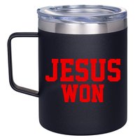 Jesus Won Front And Back 12oz Stainless Steel Coffee Mug