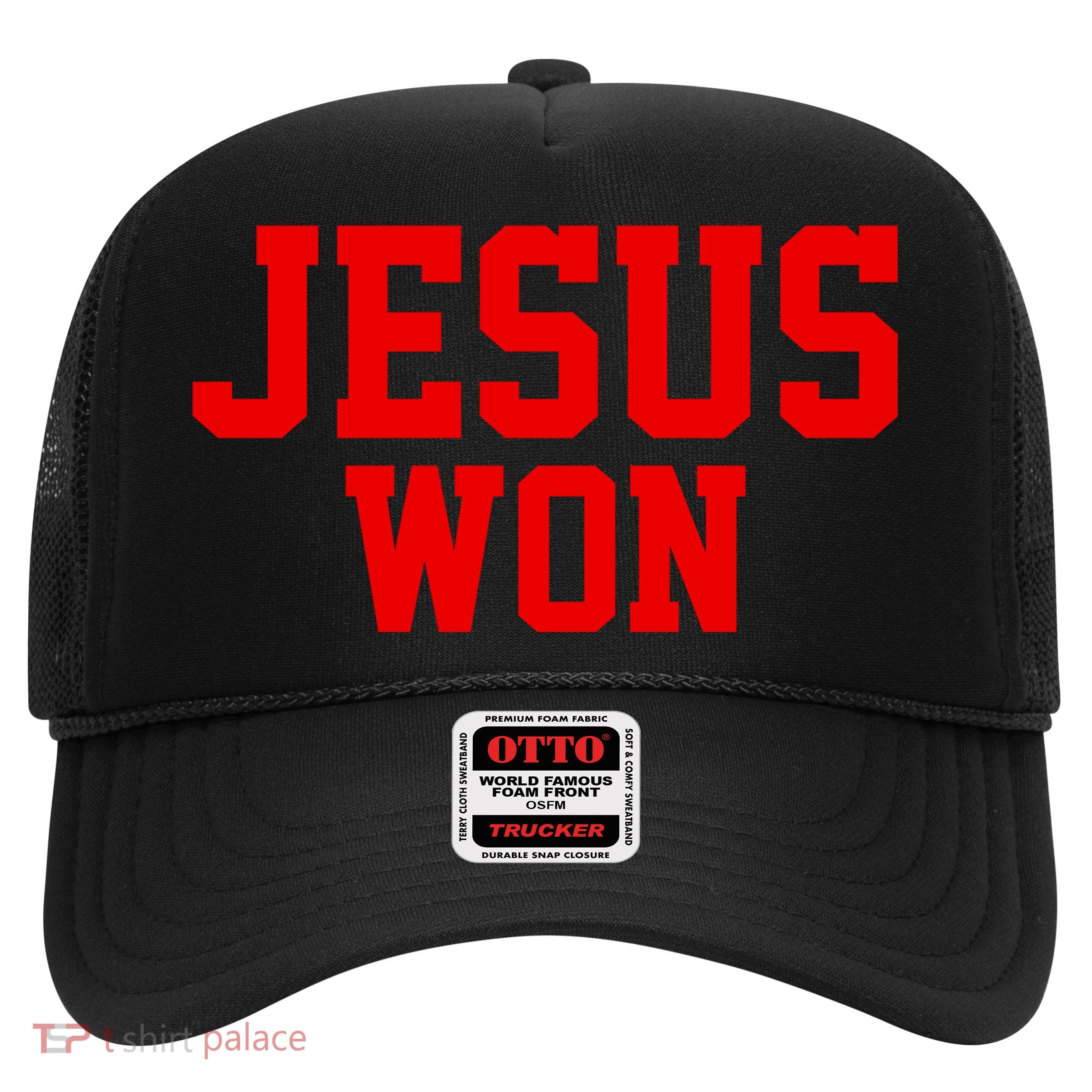 Jesus Won Front And Back Trucker Hat