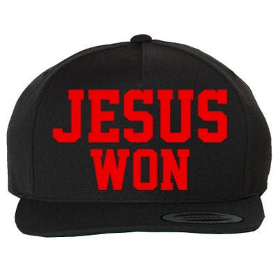 Jesus Won Front And Back Wool Snapback Cap