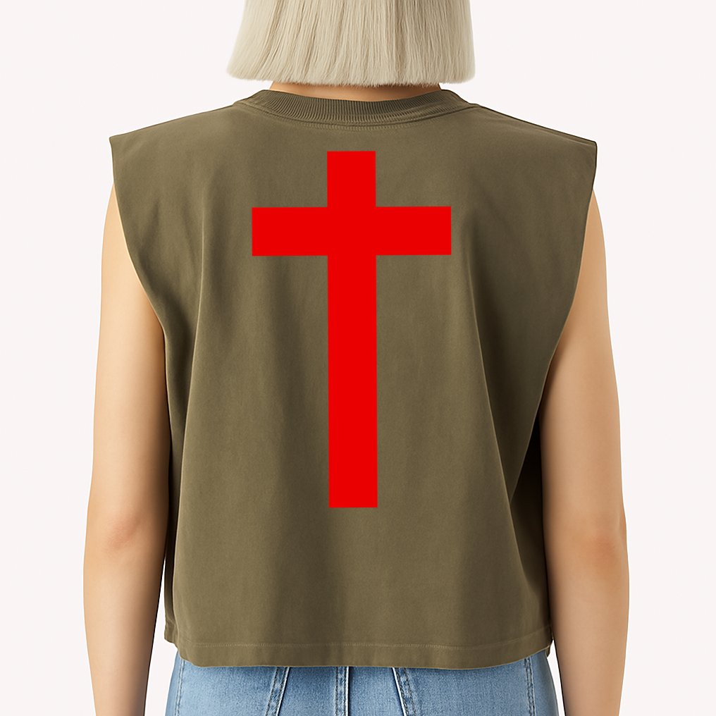 Jesus Won Front And Back Garment-Dyed Women's Muscle Tee
