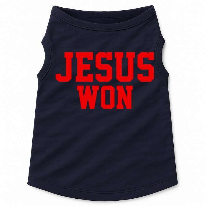 Jesus Won Front And Back Doggie Tank