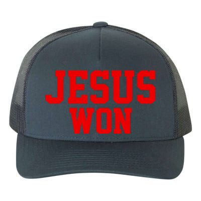 Jesus Won Front And Back Yupoong Adult 5-Panel Trucker Hat