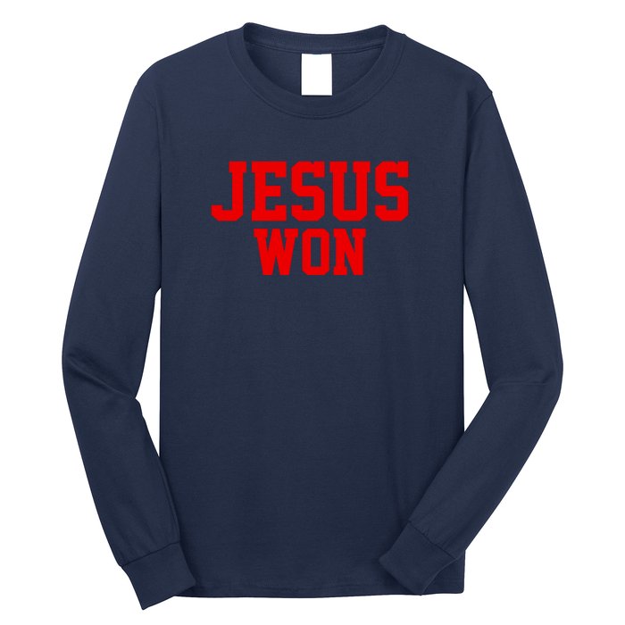 Jesus Won Front And Back Long Sleeve Shirt