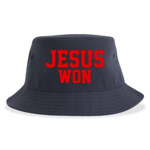 Jesus Won Front And Back Sustainable Bucket Hat