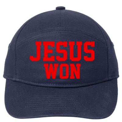 Jesus Won Front And Back 7-Panel Snapback Hat