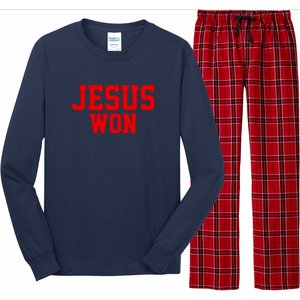 Jesus Won Front And Back Long Sleeve Pajama Set