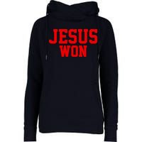 Jesus Won Front And Back Womens Funnel Neck Pullover Hood