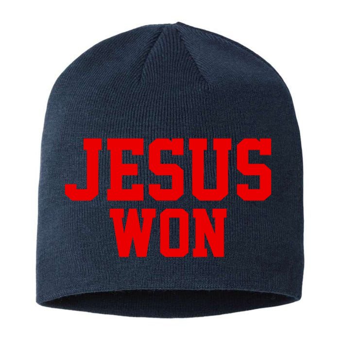 Jesus Won Front And Back Sustainable Beanie