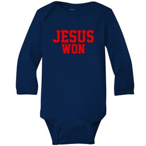 Jesus Won Front And Back Baby Long Sleeve Bodysuit