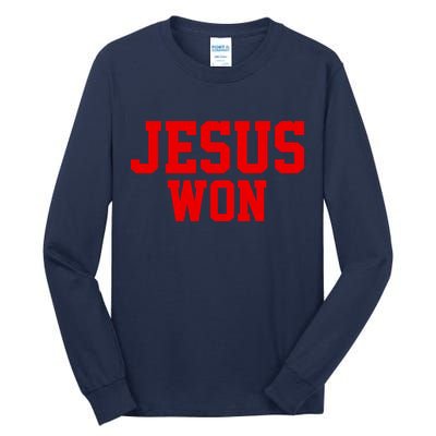 Jesus Won Front And Back Tall Long Sleeve T-Shirt