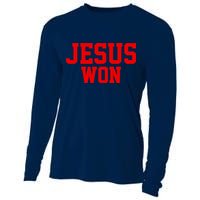 Jesus Won Front And Back Cooling Performance Long Sleeve Crew