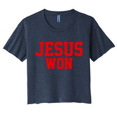 Jesus Won Front And Back Crop Top
