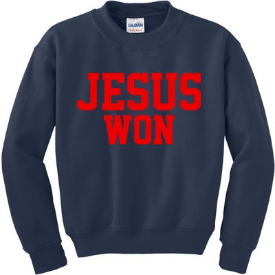 Jesus Won Front And Back Kids Sweatshirt