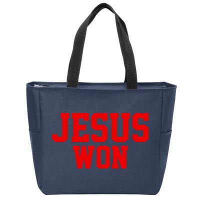 Jesus Won Front And Back Zip Tote Bag