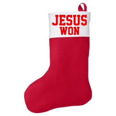 Jesus Won Front And Back Felt Holiday Christmas Stocking