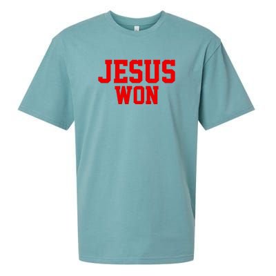 Jesus Won Front And Back Sueded Cloud Jersey T-Shirt