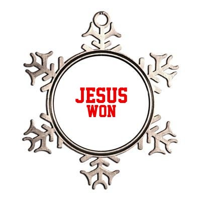 Jesus Won Front And Back Metallic Star Ornament