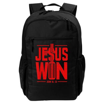 Jesus Won Just Here To Give God Glory John 16 33 Religious Backpack