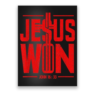 Jesus Won Just Here To Give God Glory John 16 33 Religious Poster