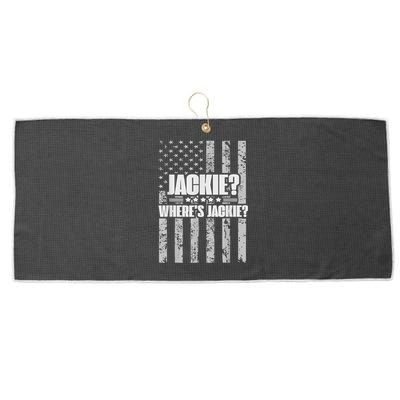 Jackie? Where's Jackie? Large Microfiber Waffle Golf Towel