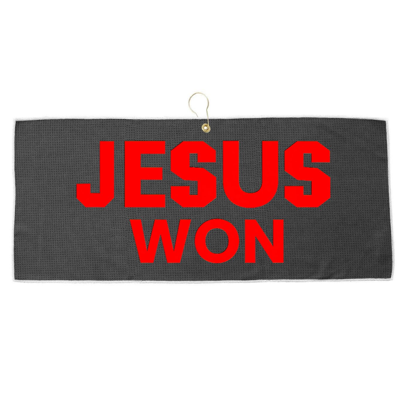 Jesus Won Large Microfiber Waffle Golf Towel