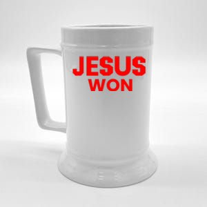 Jesus Won Beer Stein