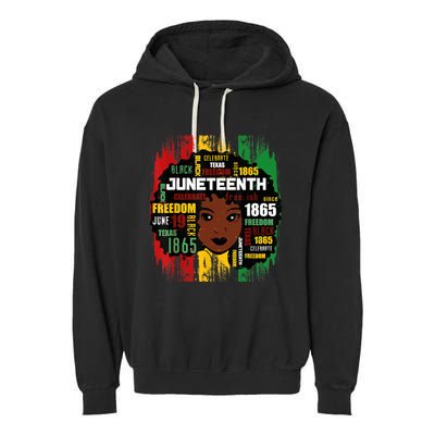 Juneteenth Women Juneteenth Shirts African American Garment-Dyed Fleece Hoodie