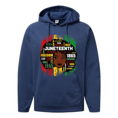 Juneteenth Women Juneteenth Shirts African American Performance Fleece Hoodie