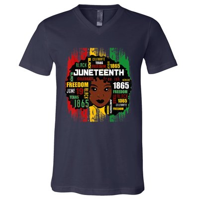 Juneteenth Women Juneteenth Shirts African American V-Neck T-Shirt