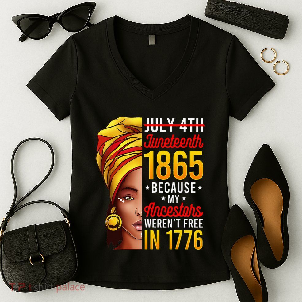 Juneteenth Women Juneteenth S African American Women's V-Neck T-Shirt